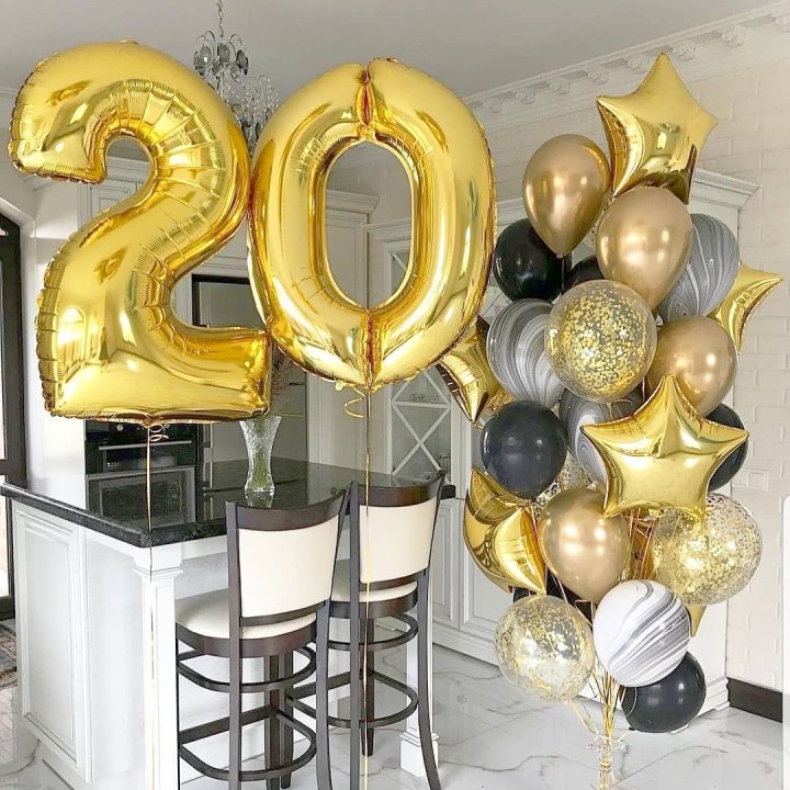 Фольгированный шар Золотая Цифра в Пензе