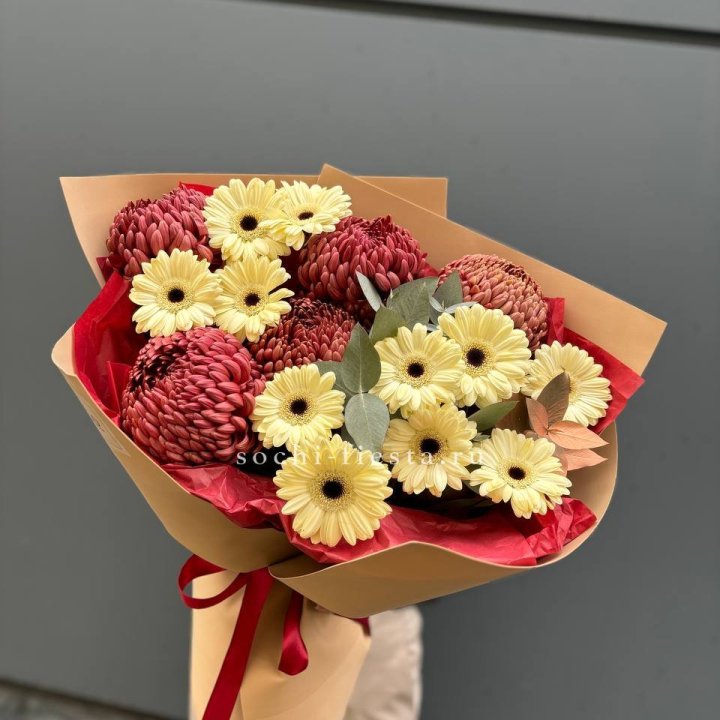 Букет гербер и хризантем Бигуди в Пензе