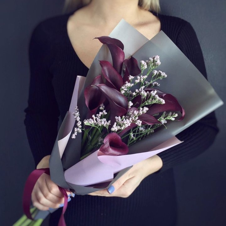 Букет фиолетовых калл в Пензе