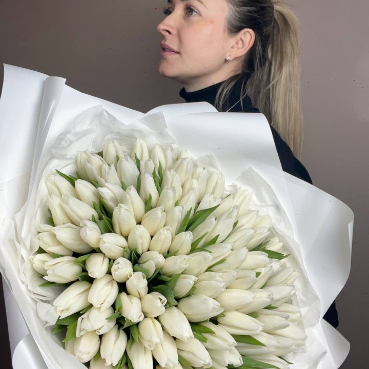 101 белый тюльпан №2 в Пензе