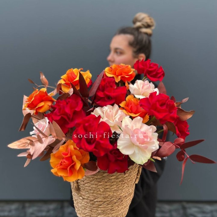 Авторский бокс "Роксана" в джутовом кашпо в Пензе