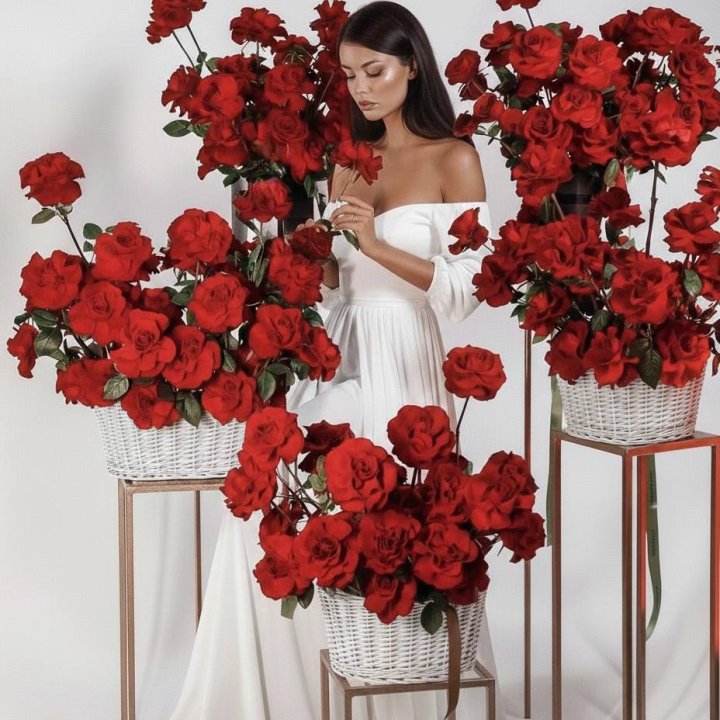 Сет из красных французских роз в Пензе