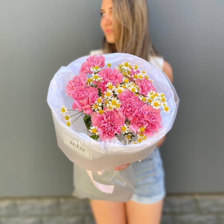 Дуобукет диантусов и ромашек в Пензе