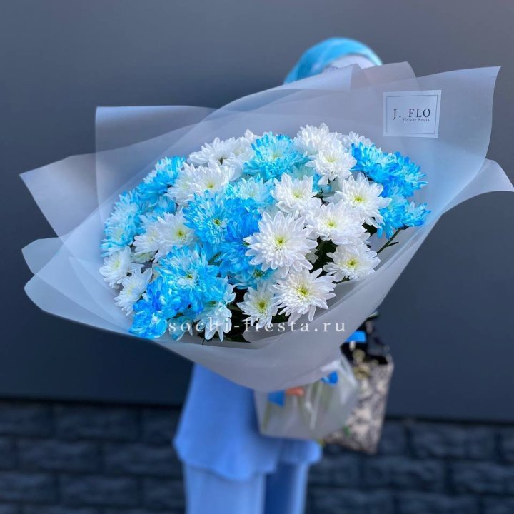 Букет хризантем "Голубая снежинка" в Пензе