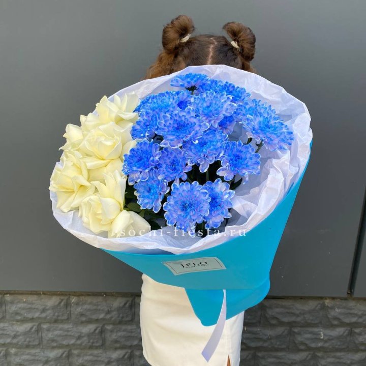 Дуо букет розы и хризантема в Пензе