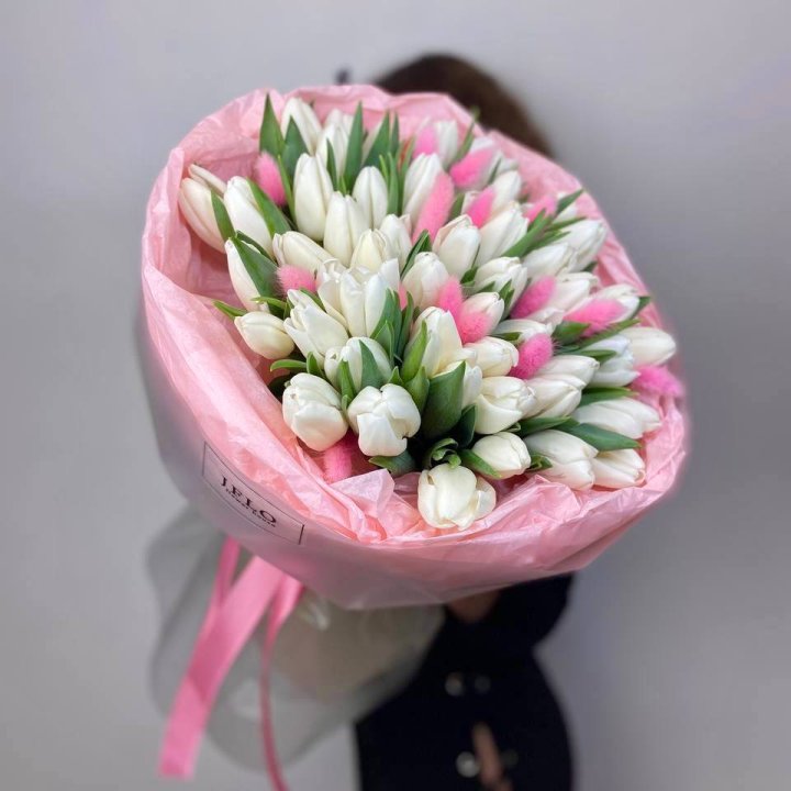 51 белый тюльпан "Рози" в Пензе