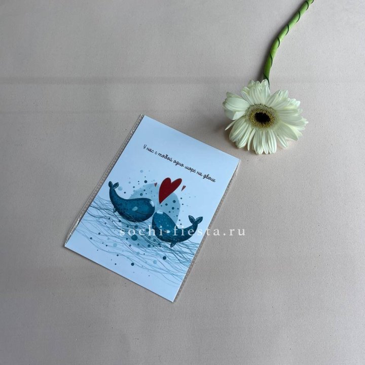 Открытка к букету "У нас с тобой одно море на двоих" в Пензе
