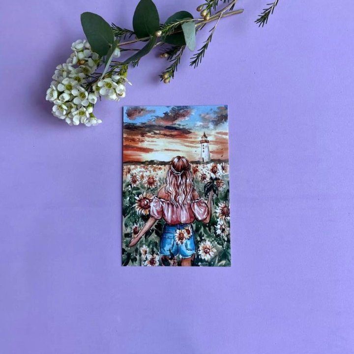 Открытка к букету "Подсолнух" в Пензе