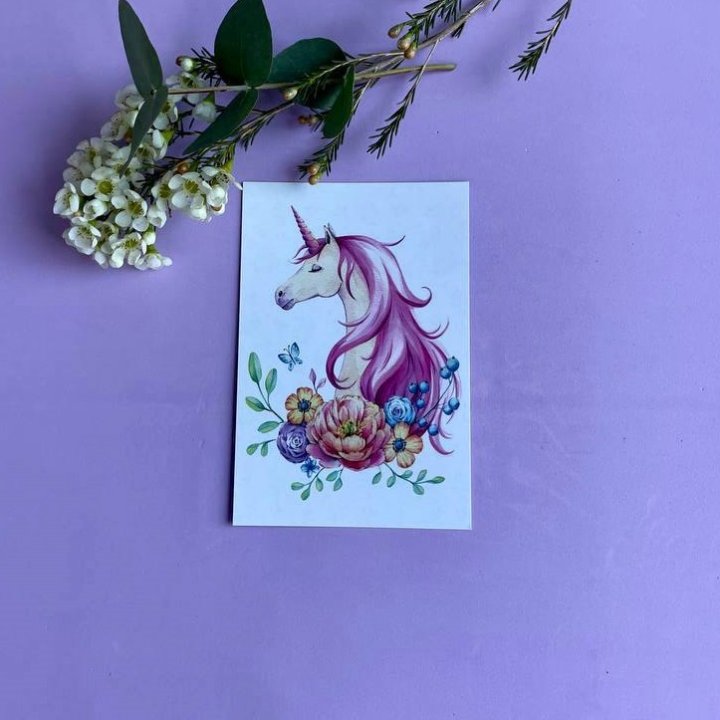 Открытка к букету "Единорог" в Пензе