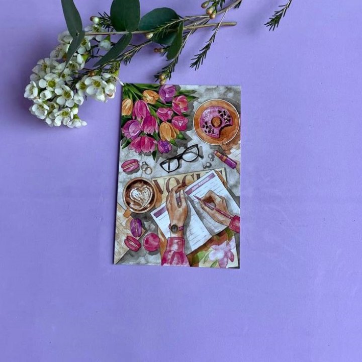 Открытка к букету "Леди на работе" в Пензе