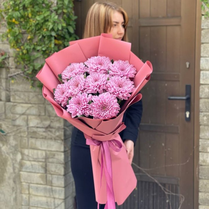 Букет хризантем розовый в Пензе