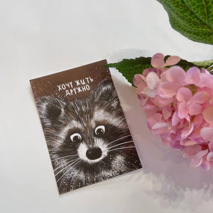 Открытка к букету "Енотик" в Пензе