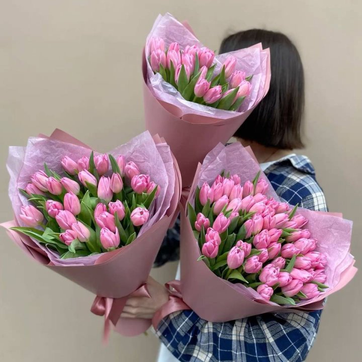 Букет розовых тюльпанов в Пензе