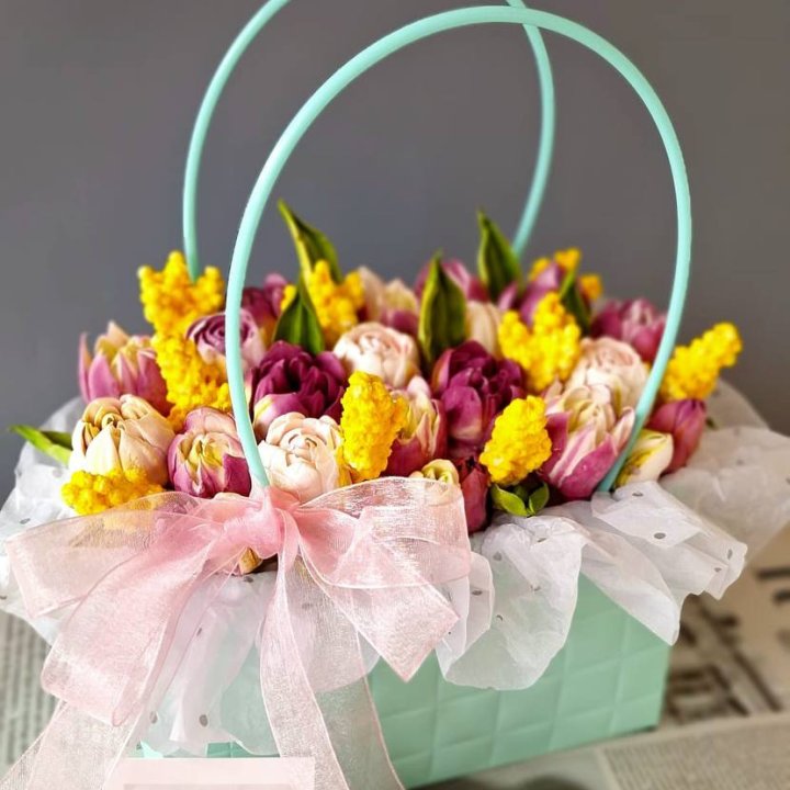 Тюльпаны в сумочке из зефира в Пензе