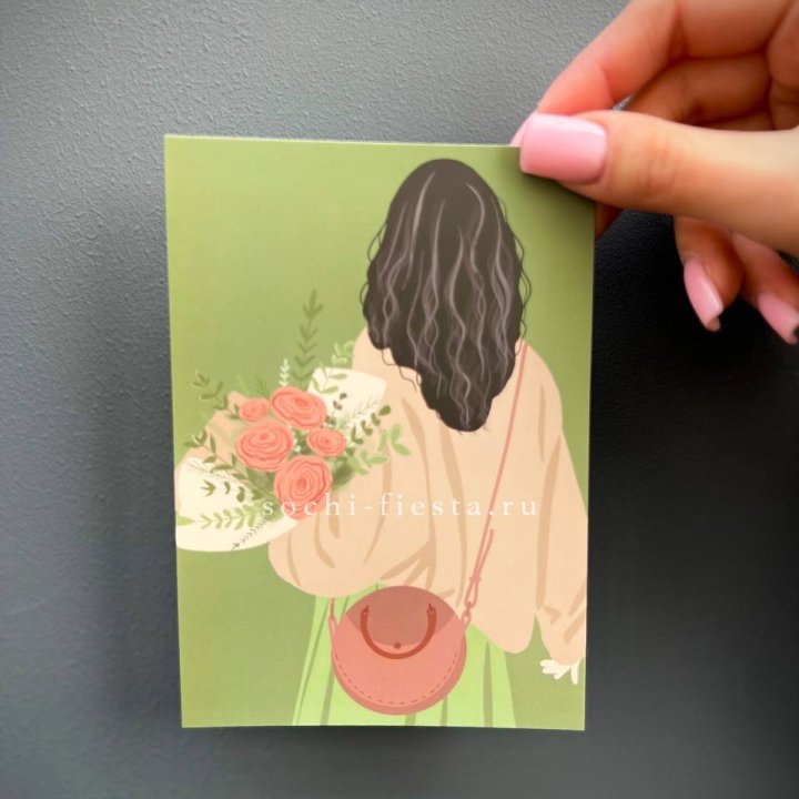 Открытка к букету "Потрясающая девушка" в Пензе