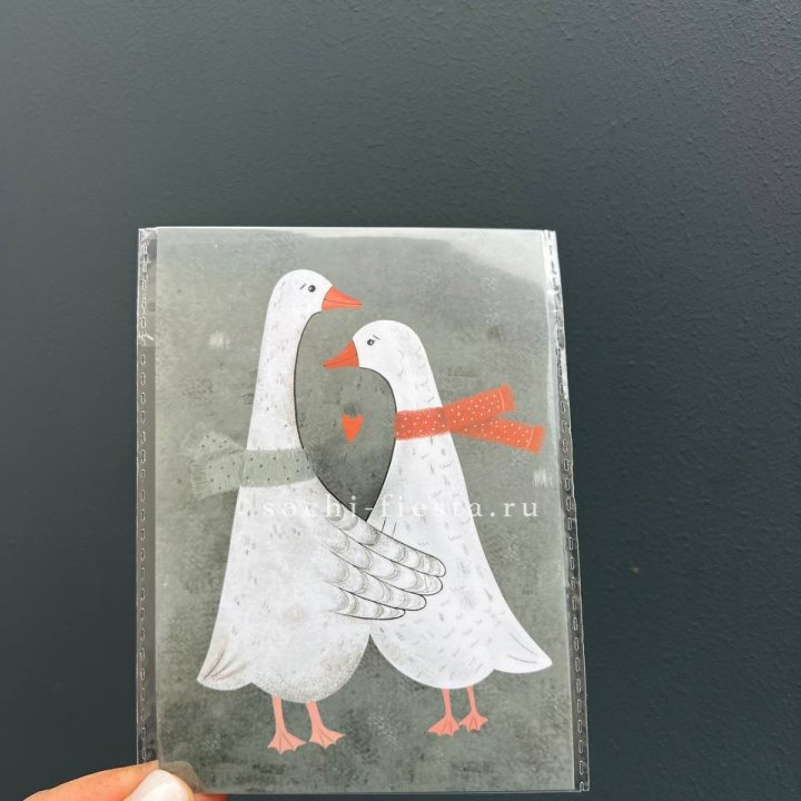 Открытка к букету "Гуси” в Пензе