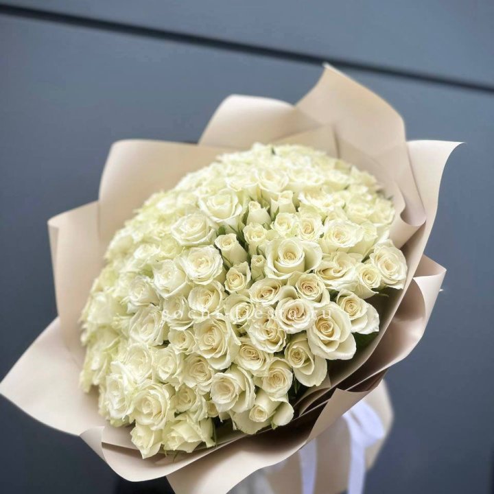 101 белая роза Атена в Пензе