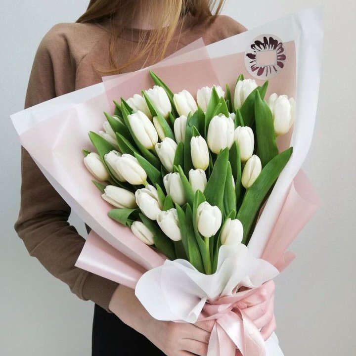 Букет белых тюльпанов "Моника" в Пензе